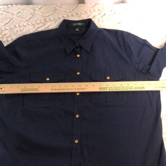 Lauren Ralph Lauren Womans Blouse Navy XL - Picture 6 of 10